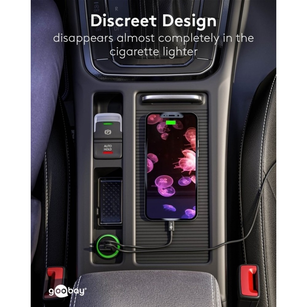 Goobay Auto Schnellladeger&auml;t 30W USB-C PD Kfz-Ladeadapter f&uuml;r 12/24V - Schwarz