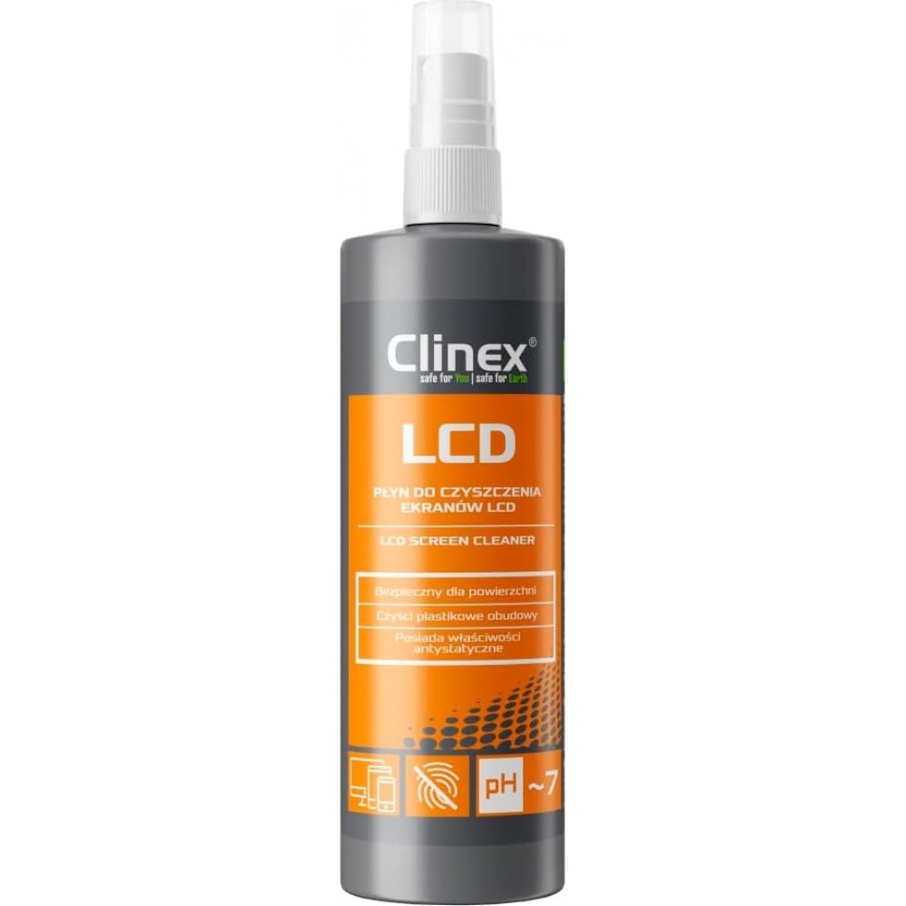 CLINEX LCD Bildschirmreiniger Spray (200 ml) Anti-Fingerabdruck-Reiniger f&uuml;r Displays - Schwarz