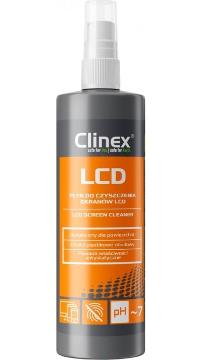 CLINEX LCD Bildschirmreiniger Spray (200 ml) Anti-Fingerabdruck-Reiniger f&uuml;r Displays - Schwarz