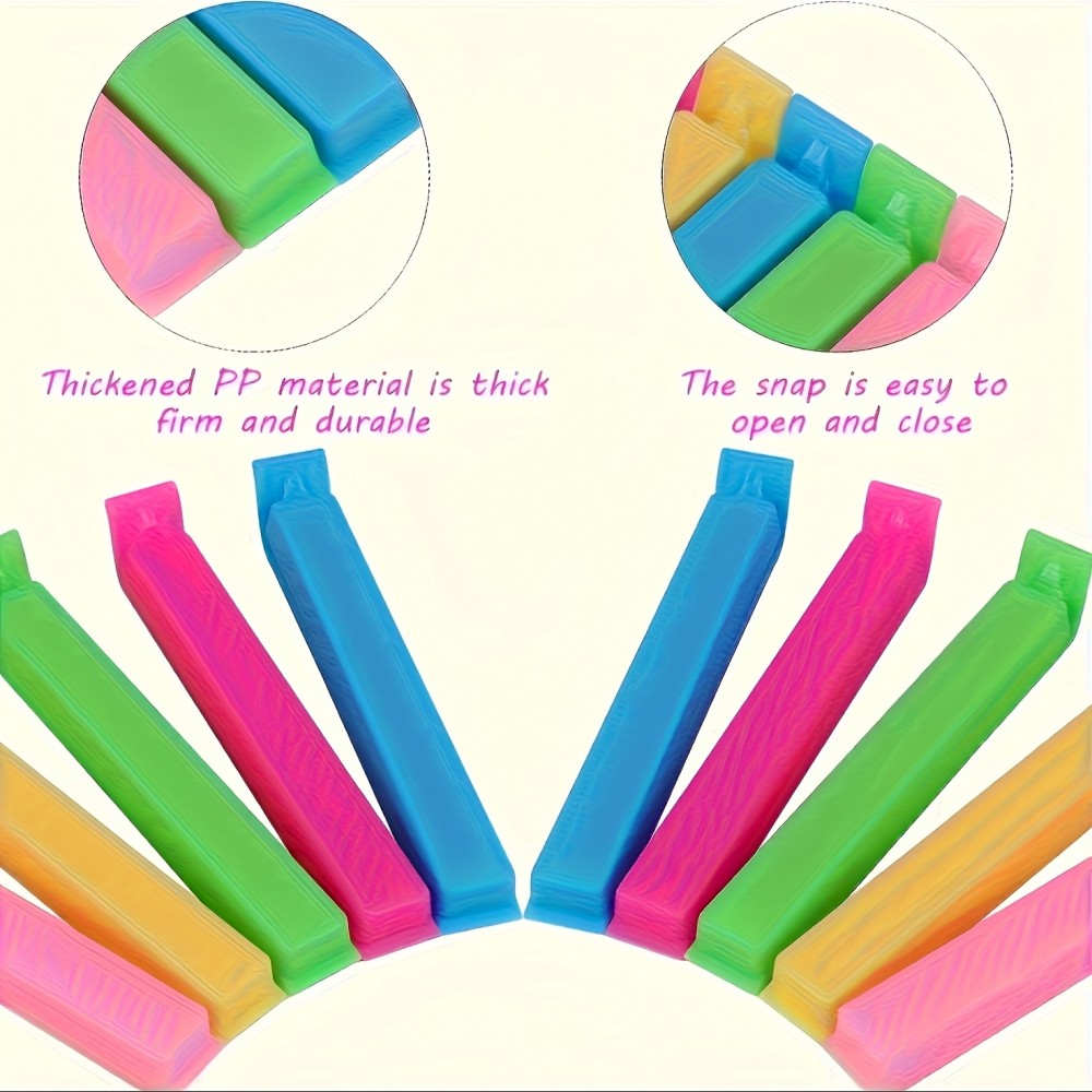 Lebensmittelverschlussclips für flexible Silikontüten (10er Set) - Mehrfarbig