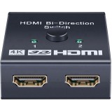 HDMI 2.0 Bidirektionaler Switch 2x1 / 1x2 4K UHD HDMI Umschalter Dual-Port High-Speed Splitter Audio Video - Schwarz