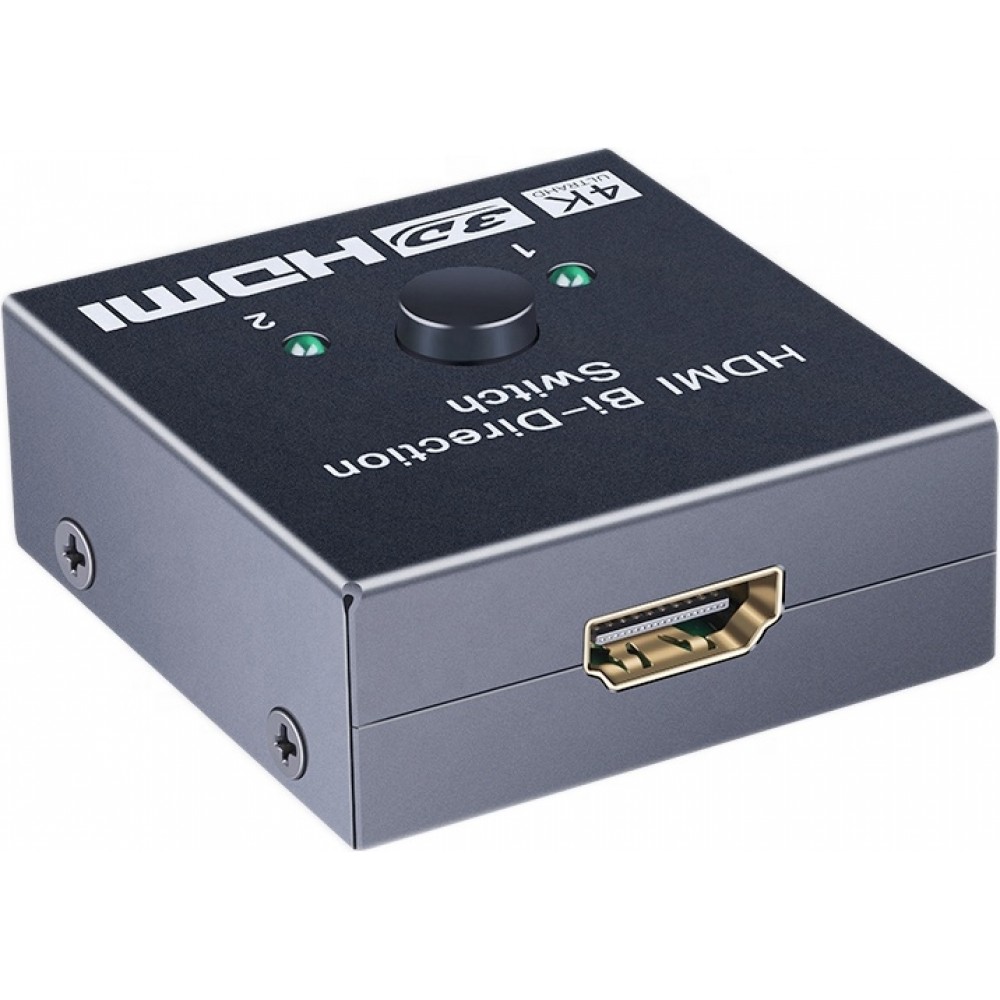 HDMI 2.0 Bidirektionaler Switch 2x1 / 1x2 4K UHD HDMI Umschalter Dual-Port High-Speed Splitter Audio Video - Schwarz