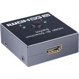 HDMI 2.0 Bidirektionaler Switch 2x1 / 1x2 4K UHD HDMI Umschalter Dual-Port High-Speed Splitter Audio Video - Schwarz