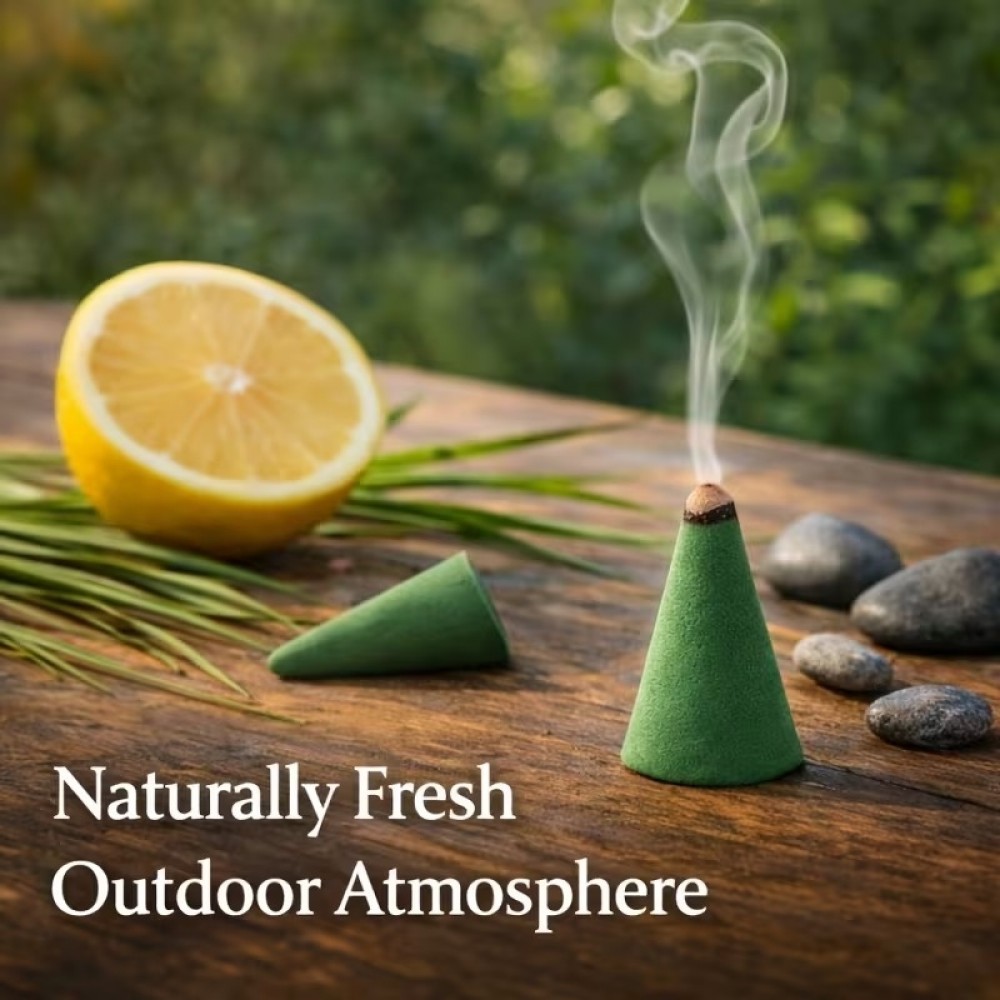 Citronella R&auml;ucherkegel Premium handgemacht lange Brenndauer Anti M&uuml;cken f&uuml;r draussen ideal f&uuml;r den Sommer - Gr&uuml;n