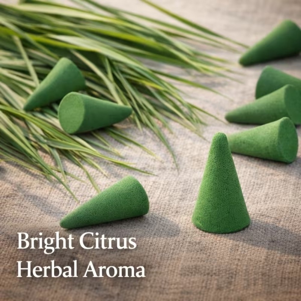 Citronella R&auml;ucherkegel Premium handgemacht lange Brenndauer Anti M&uuml;cken f&uuml;r draussen ideal f&uuml;r den Sommer - Gr&uuml;n