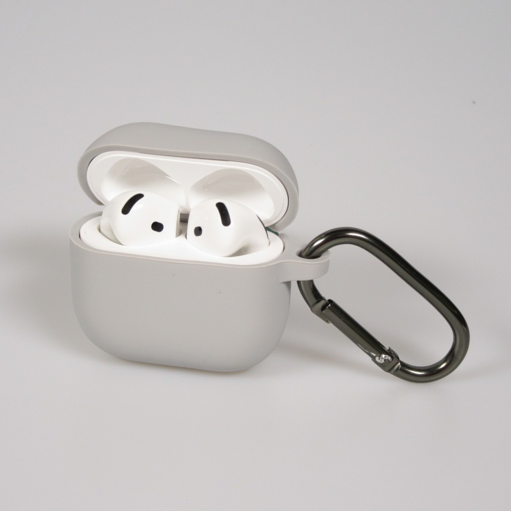AirPods 4 Case H&uuml;lle - Bunte Silikon Schutzh&uuml;lle weich und stylisch - Grau