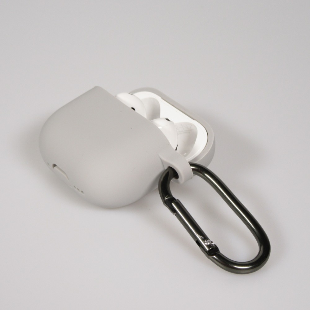 AirPods 4 Case H&uuml;lle - Bunte Silikon Schutzh&uuml;lle weich und stylisch - Grau