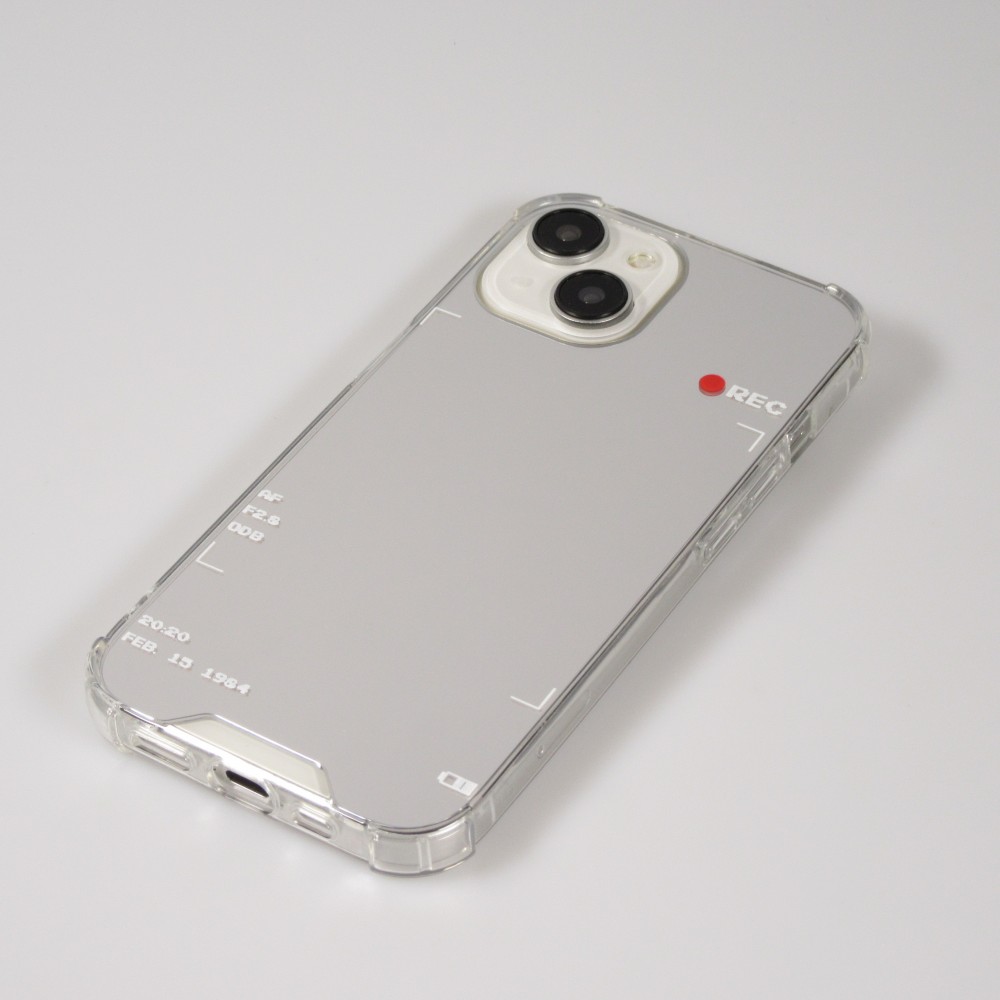 iPhone 14 Case Hülle - Spiegel-Effekt Silikon-Kamera mit verstärkten Ecken - Silber