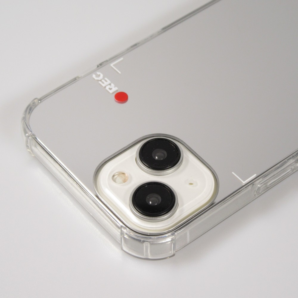 iPhone 14 Case Hülle - Spiegel-Effekt Silikon-Kamera mit verstärkten Ecken - Silber