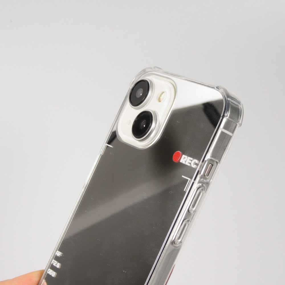 iPhone 14 Case Hülle - Spiegel-Effekt Silikon-Kamera mit verstärkten Ecken - Silber