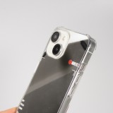 iPhone 14 Case Hülle - Spiegel-Effekt Silikon-Kamera mit verstärkten Ecken - Silber