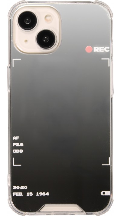 iPhone 15 Case Hülle - Spiegel-Effekt Silikon-Kamera mit verstärkten Ecken - Silber