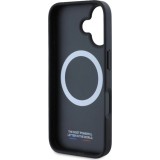iPhone 16 Case Hülle - BMW M Tricolore Streifen MagSafe Leder - Schwarz