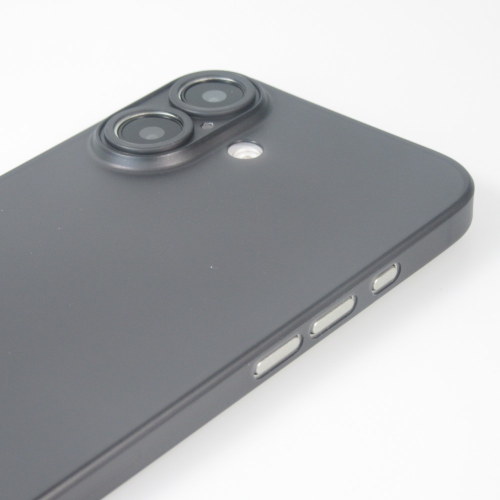 iPhone 16 Plus Case H&uuml;lle - Ultraflaches matte semi-transparente Kunststoff - Schwarz