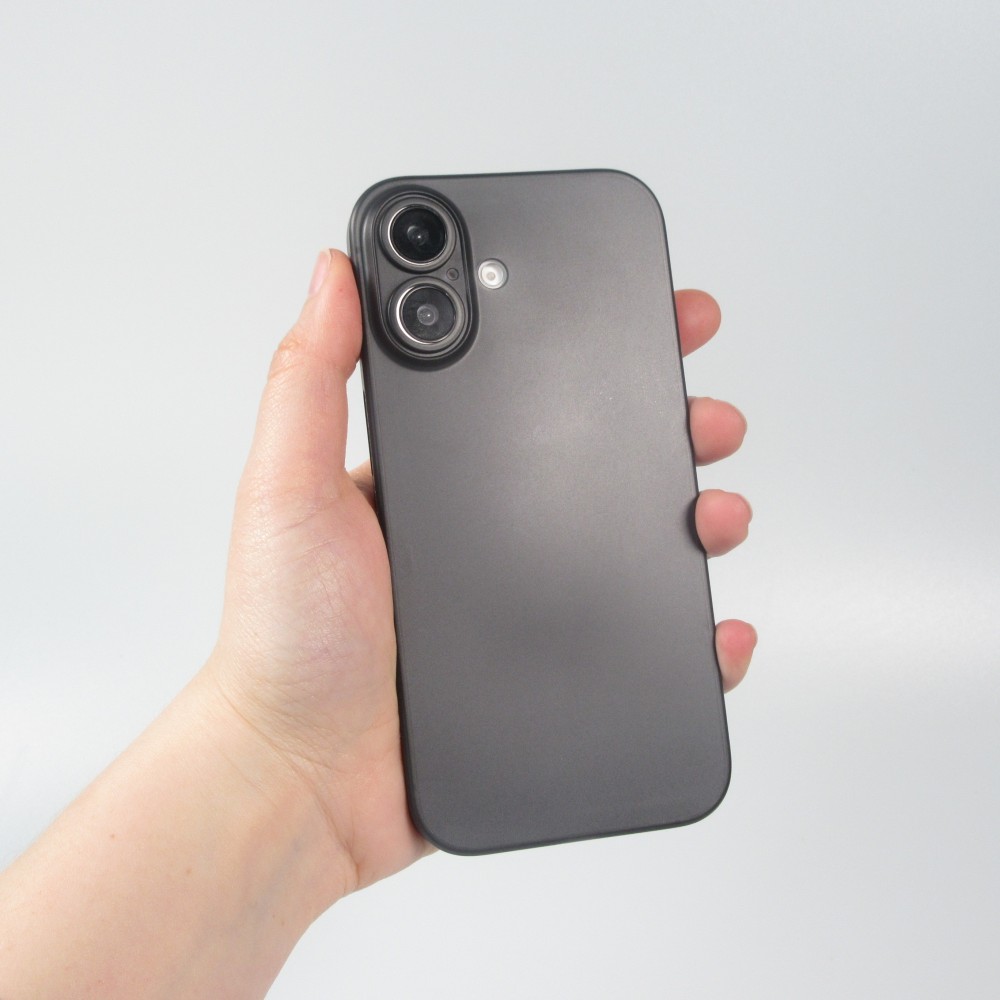 iPhone 16 Plus Case H&uuml;lle - Ultraflaches matte semi-transparente Kunststoff - Schwarz