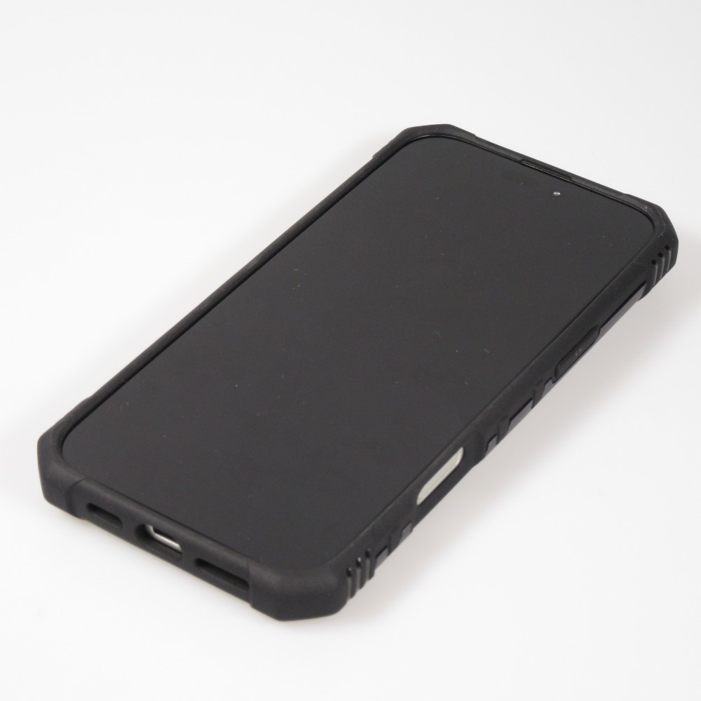 iPhone 16 Pro Max Case Hülle - Armor Silikon-Ecken-Schutz mit Stützring - Dunkelblau