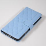 iPhone 16 Pro Max Case H&uuml;lle - Elegante Flip-Matratze mit Magnetverschluss Trageband und Kartenf&auml;chern - Blau
