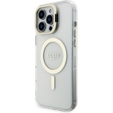 iPhone 16 Pro Max Case Hülle - MagSafe Magnetische Guess-Hülle mit Wechselplatten (Rosa / Braun / Schwarz) und Kamera-Ständer - Transparent