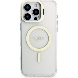 iPhone 16 Pro Max Case Hülle - MagSafe Magnetische Guess-Hülle mit Wechselplatten (Rosa / Braun / Schwarz) und Kamera-Ständer - Transparent