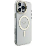 iPhone 16 Pro Max Case Hülle - MagSafe Magnetische Guess-Hülle mit Wechselplatten (Rosa / Braun / Schwarz) und Kamera-Ständer - Transparent