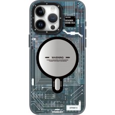 iPhone 16 Pro Max Case Hülle - Youngkit Silikon MagSafe-kompatibles Design Schaltkreis Stil Elektronikchip - Blau