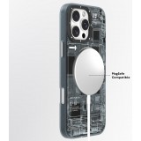 iPhone 16 Pro Max Case Hülle - Youngkit Silikon MagSafe-kompatibles Design Schaltkreis Stil Elektronikchip - Blau