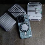 iPhone 16 Pro Max Case Hülle - Youngkit Silikon MagSafe-kompatibles Design Schaltkreis Stil Elektronikchip - Blau