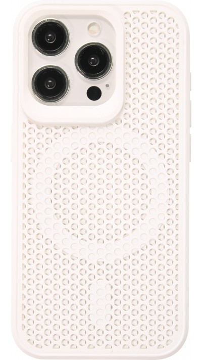 iPhone 15 Pro Case Hülle - Ultra-leicht und luftig mit MagSafe-kompatiblem Gitterdesign - Weiss