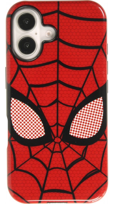 iPhone 16 Case Hülle - Spiderman Design mit robuster Innenpolsterung und Schutz - Rot