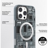 iPhone 16 Case Hülle - Youngkit Silikon MagSafe-kompatibles Design Schaltkreis Stil Elektronikchip - Grau