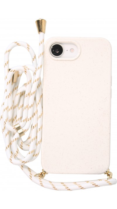 Samsung iPhone 16e Case Hülle - Bio Eco-Friendly Vegan mit Handykette Necklace - Weiss