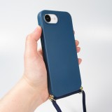 iPhone 16e Case Hülle - Bio Eco-Friendly Vegan mit Handykette Necklace blau