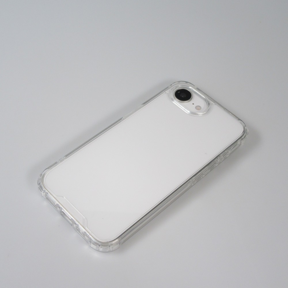 iPhone 16e Case Hülle - Bumper Glass TPU Anti-Schock mit Acryl - Transparent