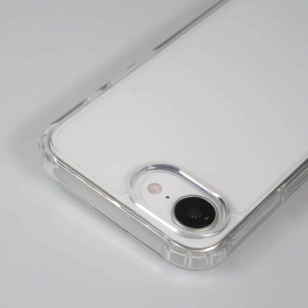 iPhone 16e Case Hülle - Bumper Glass TPU Anti-Schock mit Acryl - Transparent