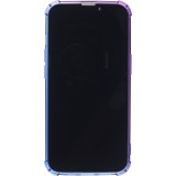 iPhone 16e Case Hülle - Gummi Bumper Rainbow mit extra Schutz für Ecken Antischock - violett blau