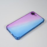 iPhone 16e Case Hülle - Gummi Bumper Rainbow mit extra Schutz für Ecken Antischock - violett blau