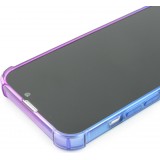 iPhone 16e Case Hülle - Gummi Bumper Rainbow mit extra Schutz für Ecken Antischock - violett blau