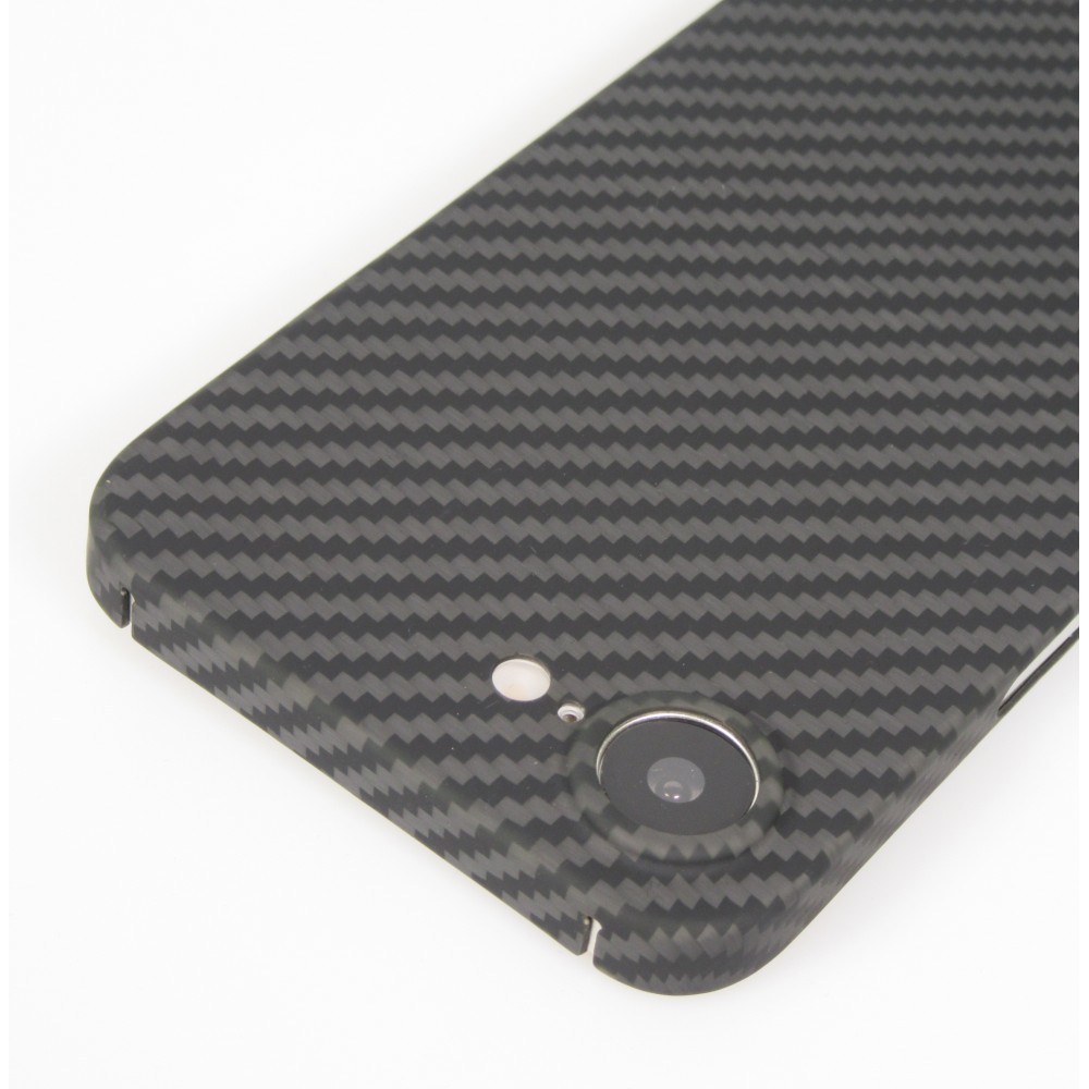 iPhone 16e Case Hülle - Carbomile Schutzcase aus echtem Aramid Carbonfaser - Schwarz