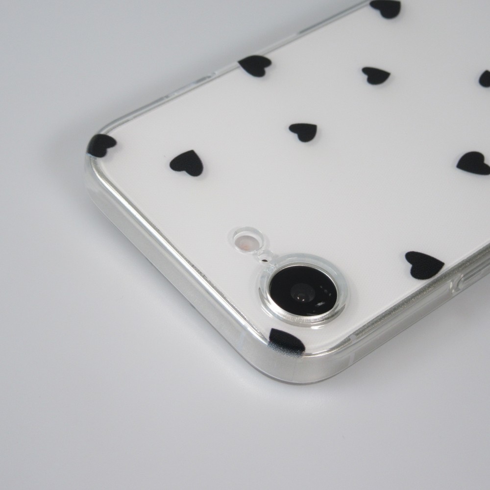 iPhone 16e Case Hülle - Gummi kleines Herz - Schwarz