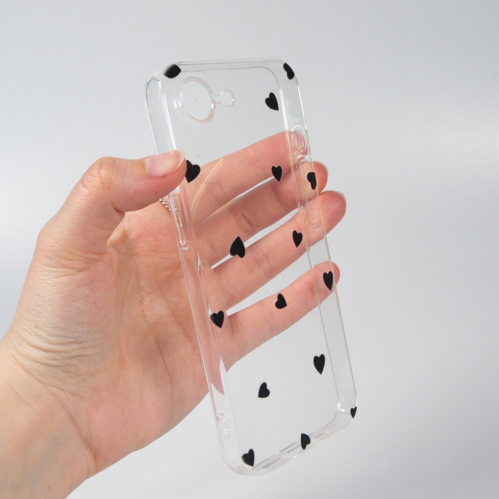 iPhone 16e Case Hülle - Gummi kleines Herz - Schwarz