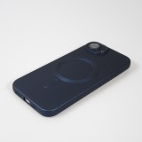 iPhone 16e Case H&uuml;lle - Gummi weich mit Kameraschutzglas MagSafe - Dunkelblau