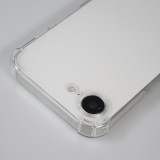 Hülle iPhone 16e - Gummi transparent mit Seil rosa - Gold