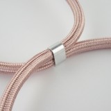 Hülle iPhone 16e - Gummi transparent mit Seil rosa - Gold