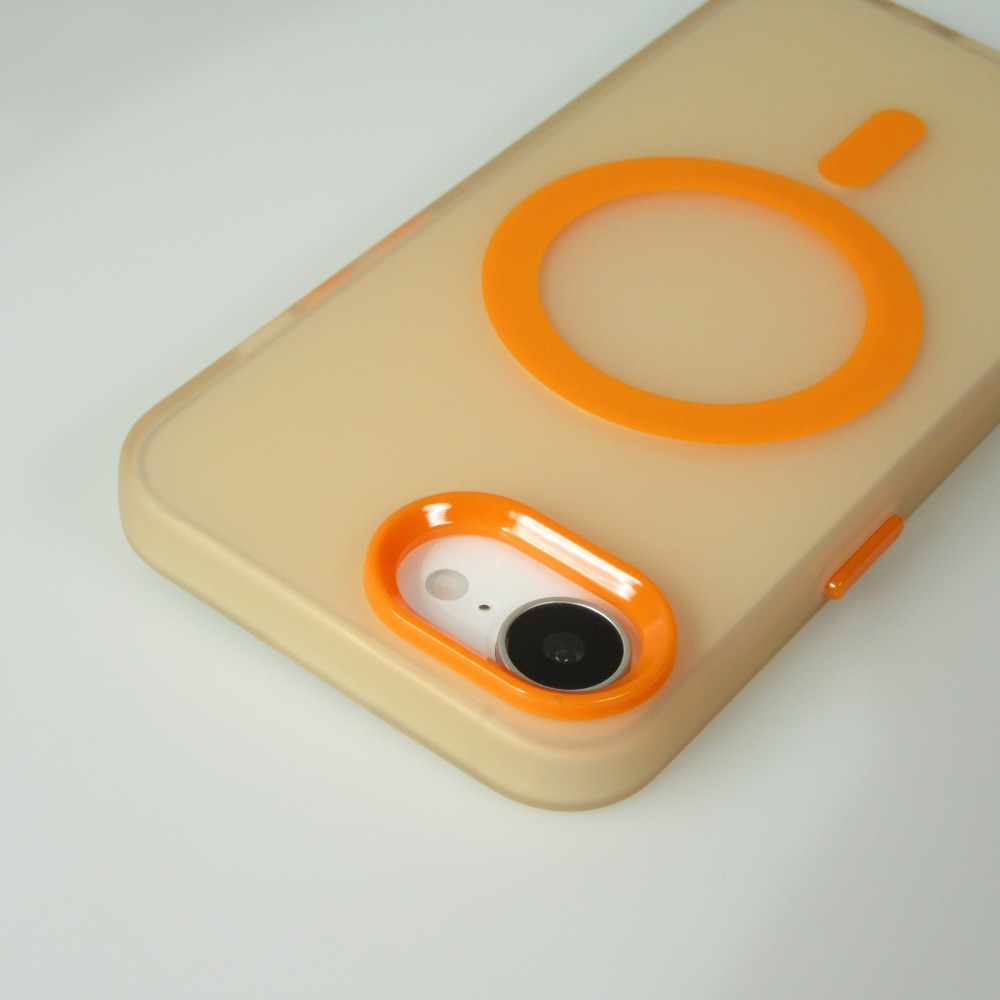 Coque iPhone 16e - Jelly Color semi-transparent avec MagSafe - Orange