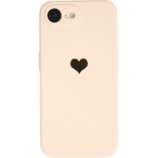 iPhone 16e Case Hülle - Silikon Mat Herz gold - Beige