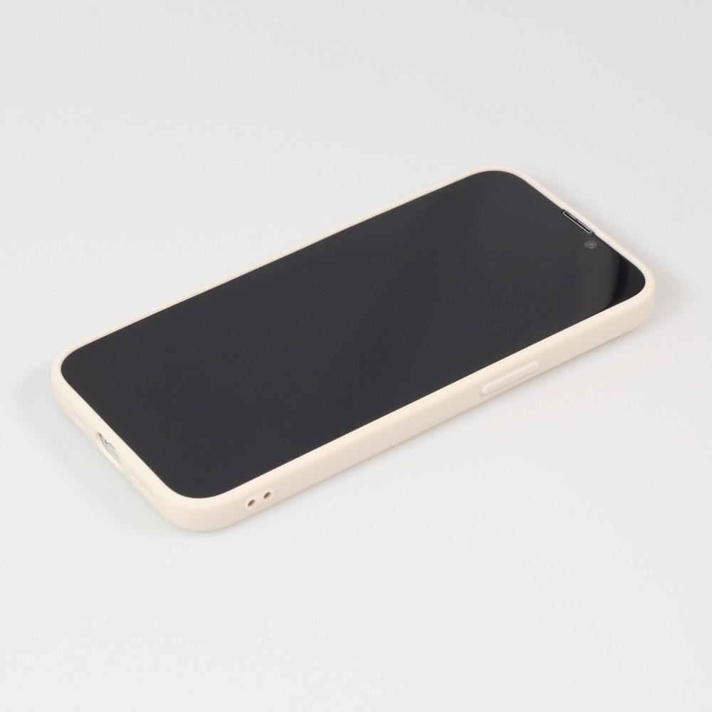 iPhone 16e Case Hülle - Silikon Mat Herz gold - Beige