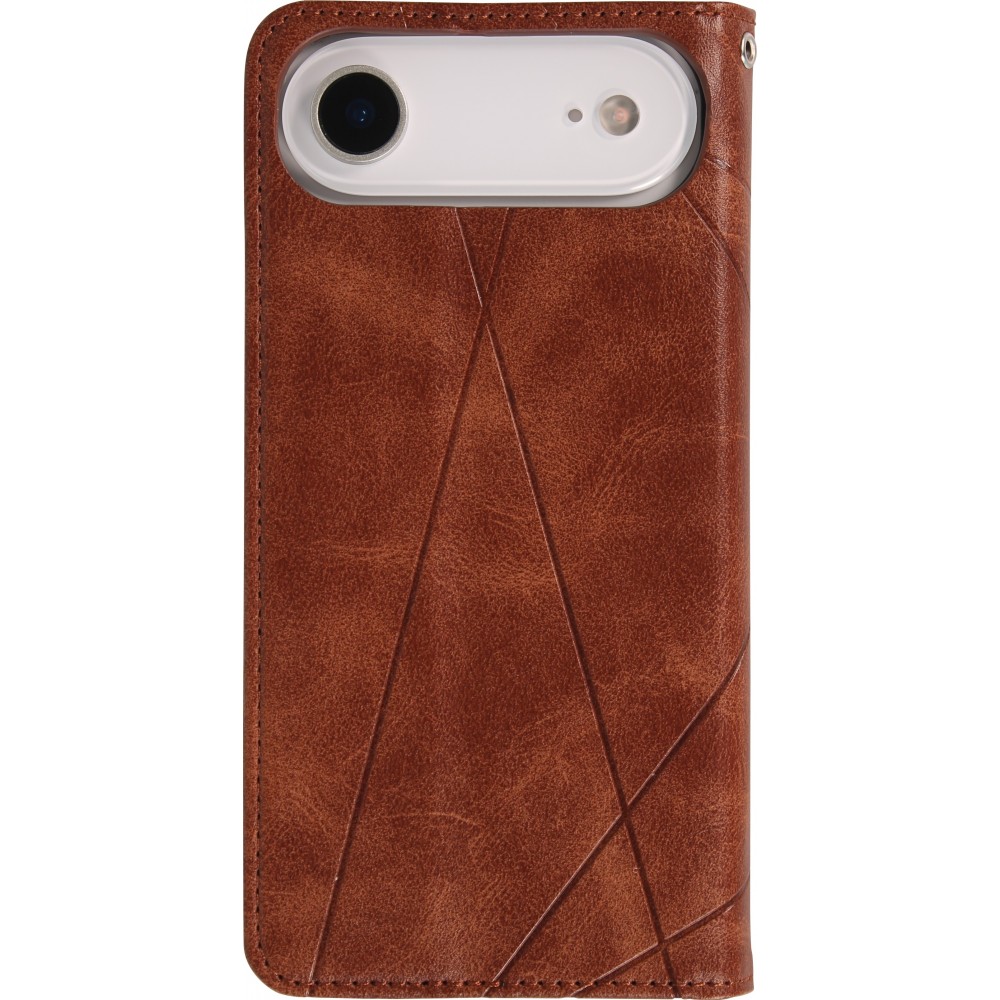 Hülle iPhone 17 Air - Flip Geometrisch dunkel- Braun