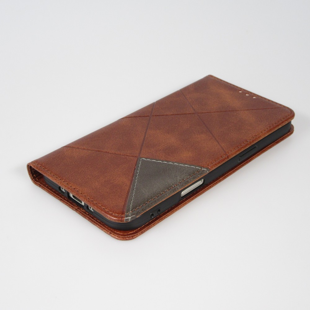 Hülle iPhone 17 Air - Flip Geometrisch dunkel- Braun
