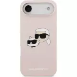 iPhone 17 Air Case Hülle - Karl Lagerfeld Liquid aus Silikon mit Karl- und Choupette-Design, kompatibel mit MagSafe - Rosa