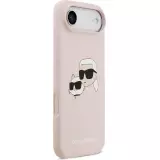 iPhone 17 Air Case Hülle - Karl Lagerfeld Liquid aus Silikon mit Karl- und Choupette-Design, kompatibel mit MagSafe - Rosa